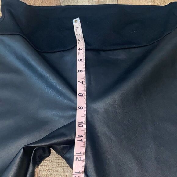 Assets by Spanx Black Faux Leather High Rise Leggings - Picture 8 of 11